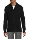 Saks Fifth Avenue Men's 100% Cashmere Lounge Full Zip Hoodie In Black