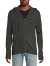 Saks Fifth Avenue Men's 100% Cashmere Lounge Full Zip Hoodie In Gray