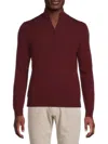 Saks Fifth Avenue Men's 100% Cashmere Quarter Zip Sweater In Burgundy