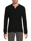 Saks Fifth Avenue Men's Ribbed 100% Cashmere Sweater In Black