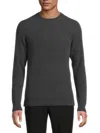 Saks Fifth Avenue Men's 100% Cashmere Ribbed Crewneck Sweater In Gray