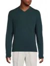 Saks Fifth Avenue Men's 100% Cashmere V-neck Sweater In Green