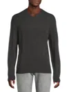 Saks Fifth Avenue Men's 100% Cashmere V-neck Sweater In Gray