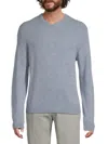 Saks Fifth Avenue Men's 100% Cashmere V-neck Sweater In Blue