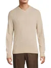 Saks Fifth Avenue Men's 100% Cashmere V-neck Sweater In Neutral