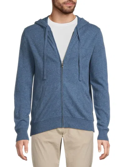 Saks Fifth Avenue Men's 100% Cashmere Zip-up Hoodie In Blue