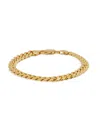 Saks Fifth Avenue Men's 14k Goldplated Sterling Silver Cuban Chain Bracelet In Silver