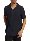 Saks Fifth Avenue Men's Abstract Leaf Camp Shirt In Blue
