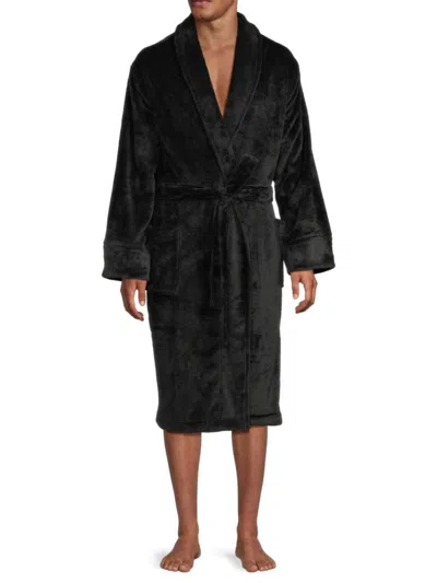 Saks Fifth Avenue Men's Belted Velvet Robe In Black