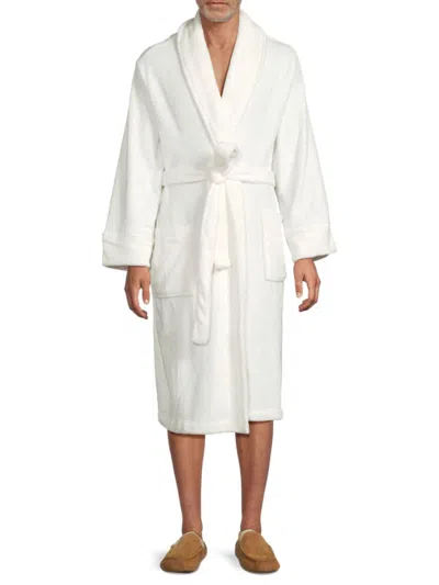 Saks Fifth Avenue Men's Belted Velvet Robe In White
