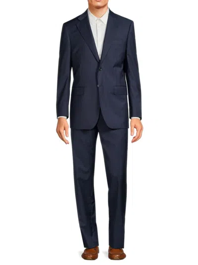 Saks Fifth Avenue Men's Birdseye Textured Wool Suit In Blue