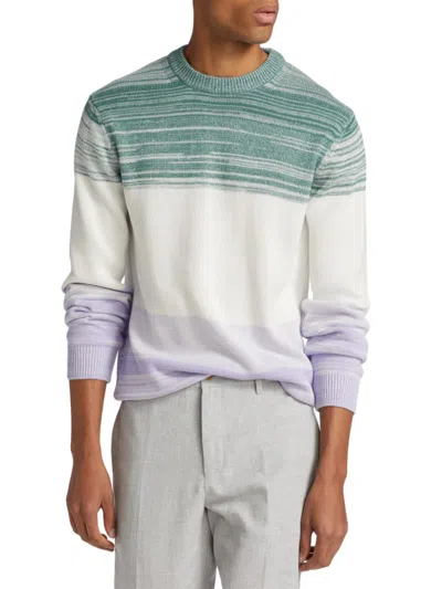 Saks Fifth Avenue Men's Blocked Cotton Sweater In Neutral