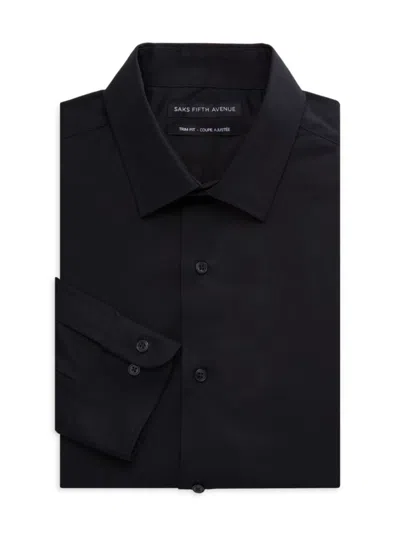 Saks Fifth Avenue Men's Button Down Dress Shirt In Black
