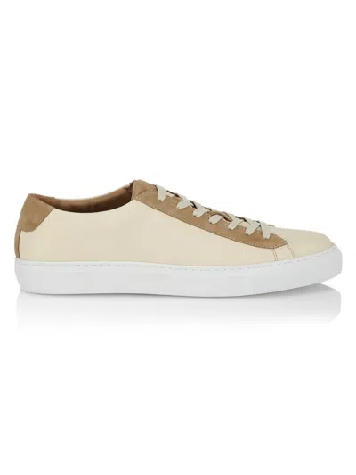 Saks Fifth Avenue Men's Canvas Low-top Sneakers In Egret