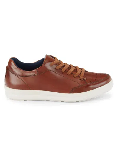 Saks Fifth Avenue Men's Casper Low Top Leather Court Sneakers In Cognac