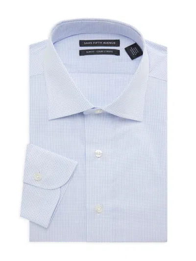 Saks Fifth Avenue Men's Checked Dress Shirt In Light Blue