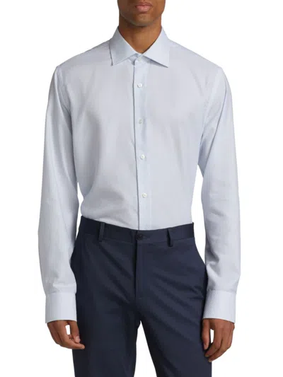 Saks Fifth Avenue Men's Checkered Dress Shirt In White