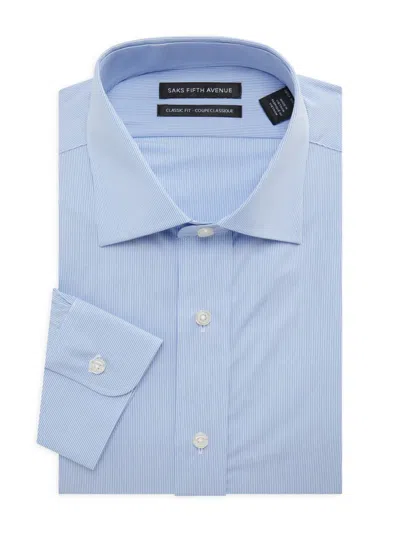 Saks Fifth Avenue Men's Classic Fit Gingham Dress Shirt In Light Blue