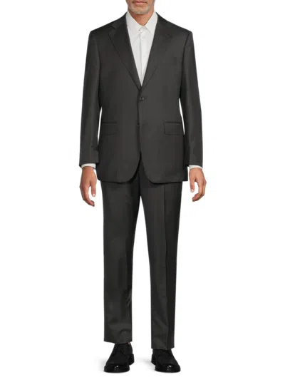 Saks Fifth Avenue Men's Classic-fit Herringbone Wool Suit In Charcoal