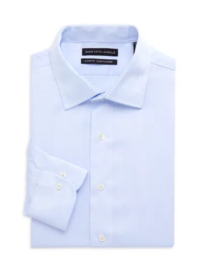 Saks Fifth Avenue Men's Classic Fit Jacquard Dot Dress Shirt In Light Blue
