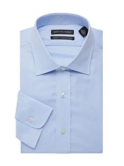 Saks Fifth Avenue Men's Classic Fit Solid Dress Shirt In Light Blue