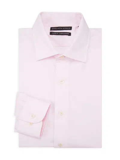 Saks Fifth Avenue Men's Classic Fit Solid Dress Shirt In Pink