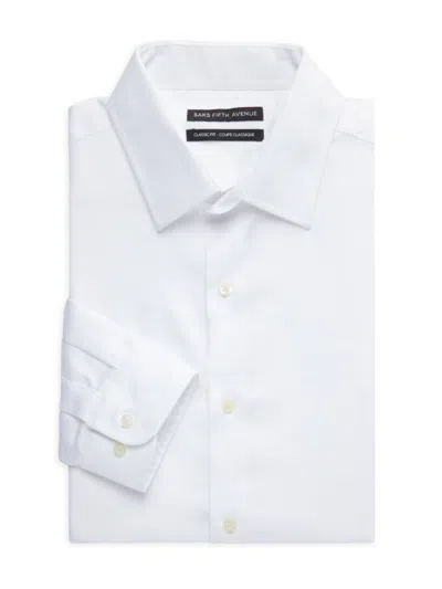Saks Fifth Avenue Men's Classic Fit Twill Dress Shirt In White