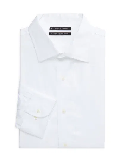 Saks Fifth Avenue Men's Classic Fit Woven Dress Shirt In White