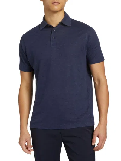 Saks Fifth Avenue Men's Collection 100% Linen Polo Shirt In Navy