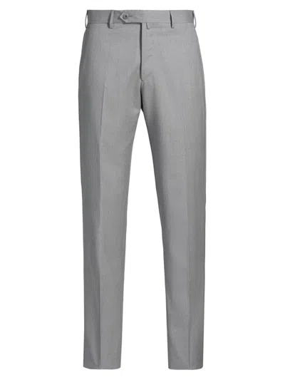 Saks Fifth Avenue Men's Collection Basic Wool Dress Trousers In Gray