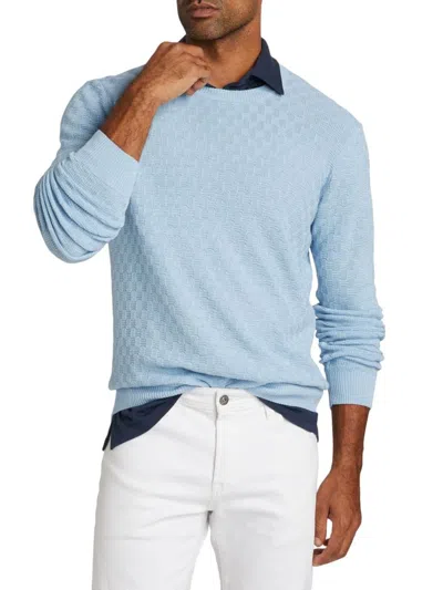 Saks Fifth Avenue Men's Collection Box Stitch Crewneck Sweater In Blue