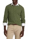 Saks Fifth Avenue Men's Collection Braid Stitch Crewneck Sweater In Green