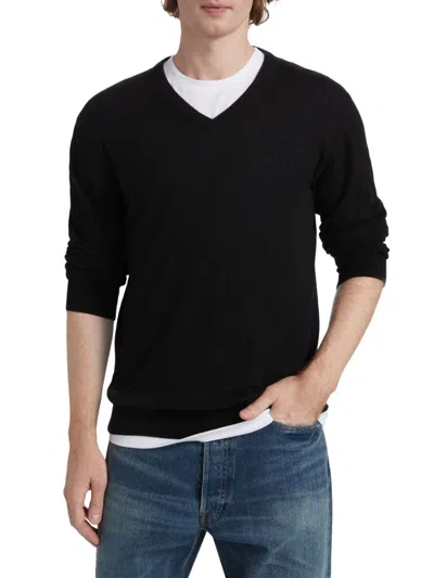 Saks Fifth Avenue Men's Collection Cashmere V-neck Sweater In Black