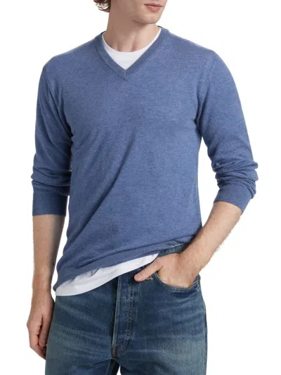 Saks Fifth Avenue Men's Collection Cashmere V-neck Sweater In Blue