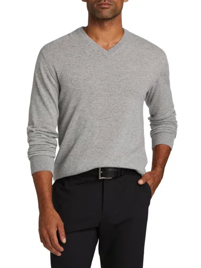 Saks Fifth Avenue Men's Collection Cashmere V-neck Sweater In Light Grey