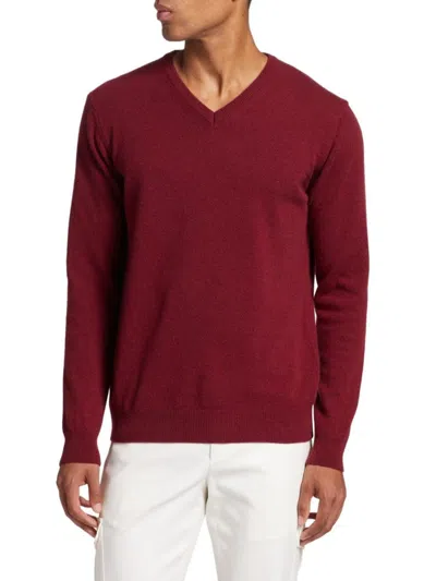 Saks Fifth Avenue Men's Collection Cashmere V-neck Sweater In Red