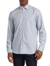 Saks Fifth Avenue Men's Collection Check Cotton Long-sleeve Shirt In Light Blue