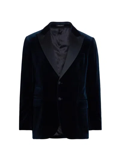 Saks Fifth Avenue Men's Collection Classic Velvet Jacket In Blue