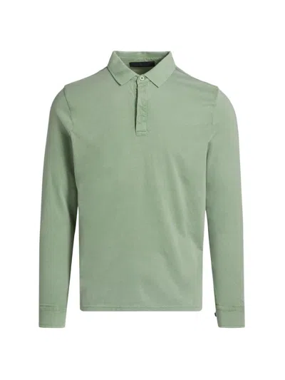 Saks Fifth Avenue Men's Collection Cotton Long-sleeve Polo Shirt In Green