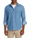 Saks Fifth Avenue Men's Collection Denim Button-front Shirt In Blue