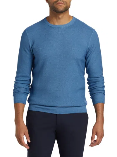 Saks Fifth Avenue Men's Collection Garment-dyed Crewneck Sweater In Blue