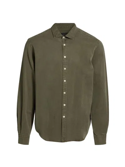 Saks Fifth Avenue Men's Collection Garment-dyed Button-front Shirt In Green