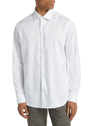 Saks Fifth Avenue Men's Collection Geometric Button-front Shirt In White