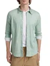 Saks Fifth Avenue Men's Collection Heathered Button-front Shirt In Green