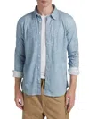Saks Fifth Avenue Men's Collection Heathered Button-front Shirt In Light Blue