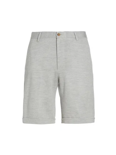 Saks Fifth Avenue Men's Collection Herringbone Wool-blend Shorts In Mirage Grey
