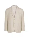 Saks Fifth Avenue Men's Collection Houndstooth Wool-blend Two-button Sport Coat In Cream
