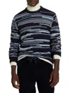 Saks Fifth Avenue Men's Collection Irregular Stripe Crewneck Sweater In Navy