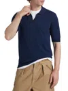 Saks Fifth Avenue Men's Collection Johnny Collar Polo In Blue