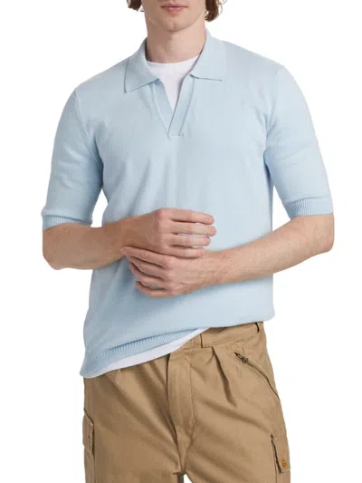 Saks Fifth Avenue Men's Collection Johnny Collar Polo In Blue